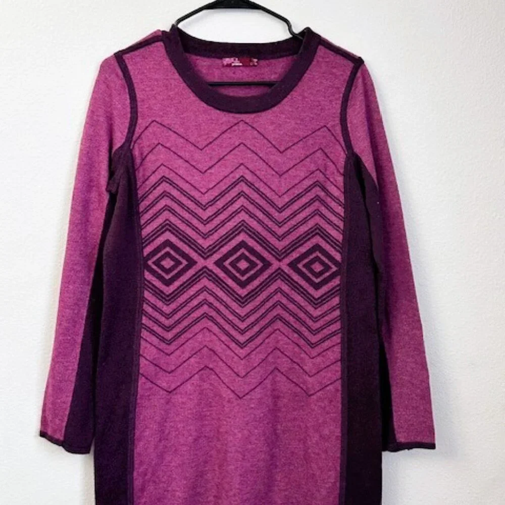 Prana Organic Sweater Dress ✨ Magenta/Purple Boho Athleisure Size - Picture 2 of 11